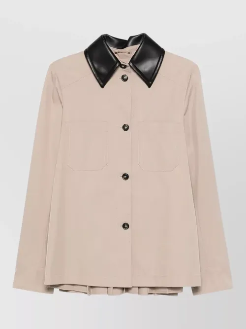 Sportmax - jersey overshirt chest pockets pleated back