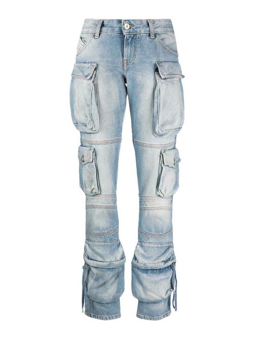 Washed denim jeans