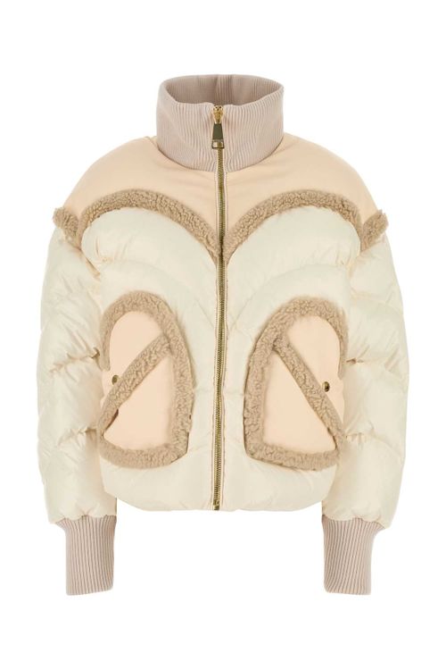 Shearling Down Jacket — Ivory