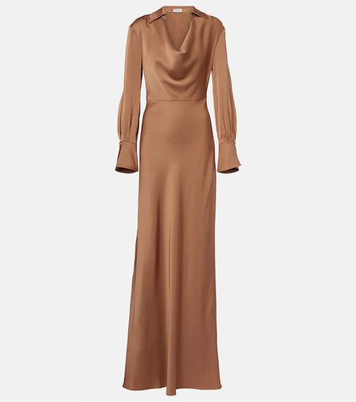 Adelle draped satin gown