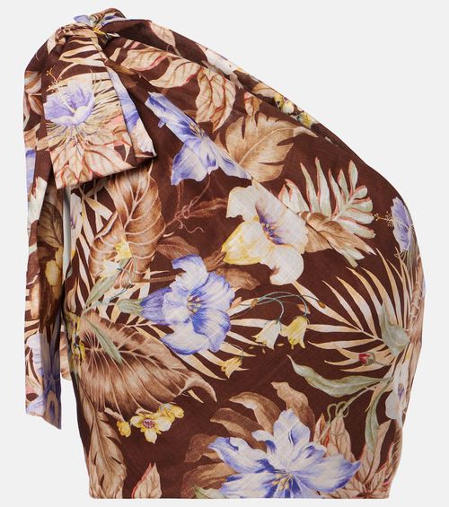 Coco floral one-shoulder cotton top