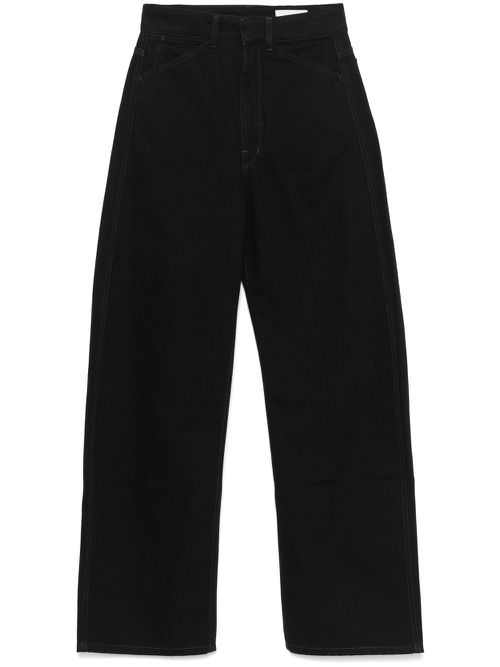High-waisted curved jeans - Black