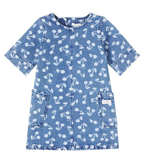 Angelica printed denim dress