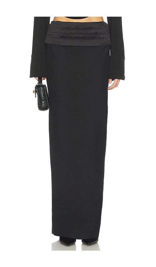 AREA Tuxedo Column Skirt in Black. 2. Also