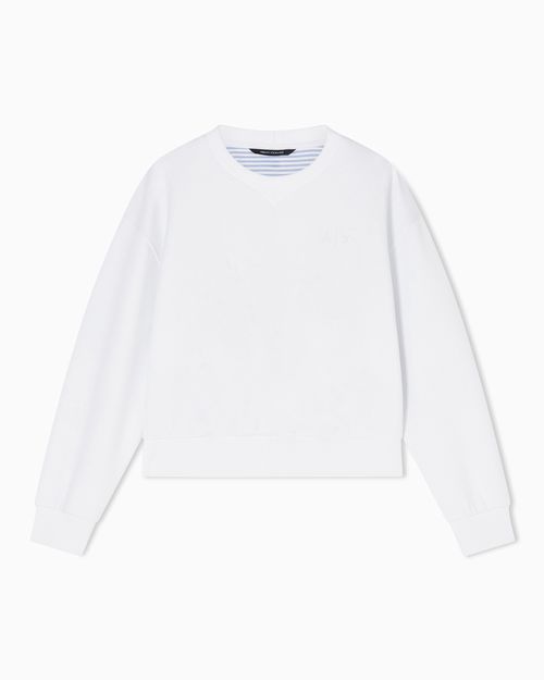 Crew neck sweatshirt with contrasting back