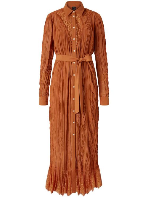 Creased effect shirt dress - Brown