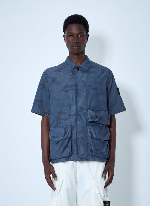 Short-sleeve Overshirt With Flap Pockets