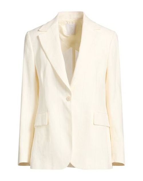 Platinum Woman Blazer Ivory Size 4 Linen, Wool