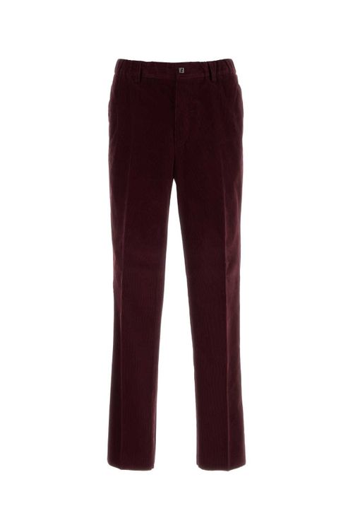 Cotton Trousers — Burgundy