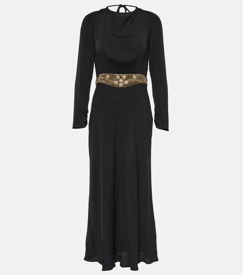 Rixo Elena embellished crêpe midi dress