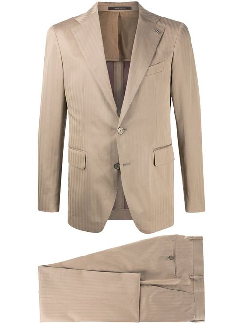 Beige Single-breasted two piece suit