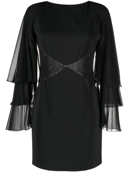 Open-back panelled minidress - Black