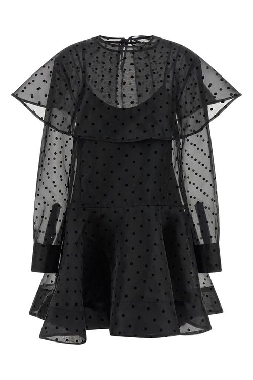 'Black Organza Circle Collar' Dress
