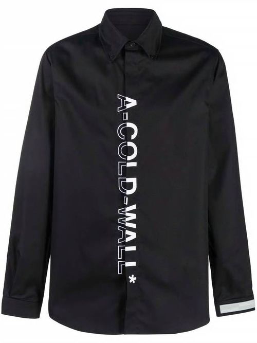 Vertical logo print shirt - White