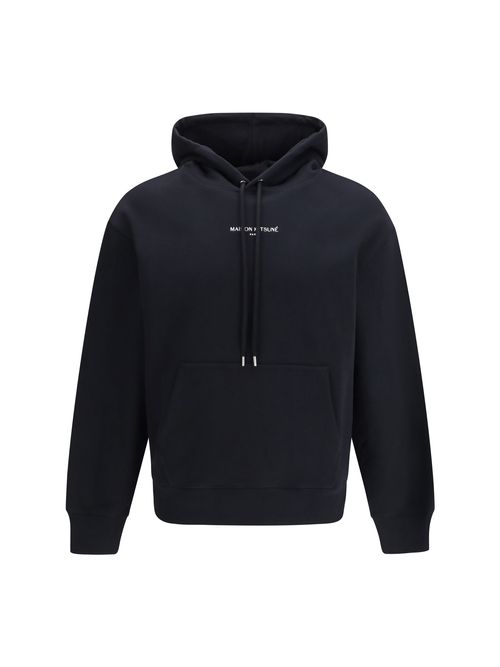 Logo-Embroidered Cotton Hoodie — Black