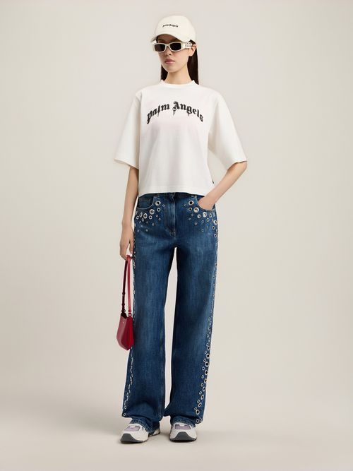Curved Logo Boxy T-shirt - Woman T