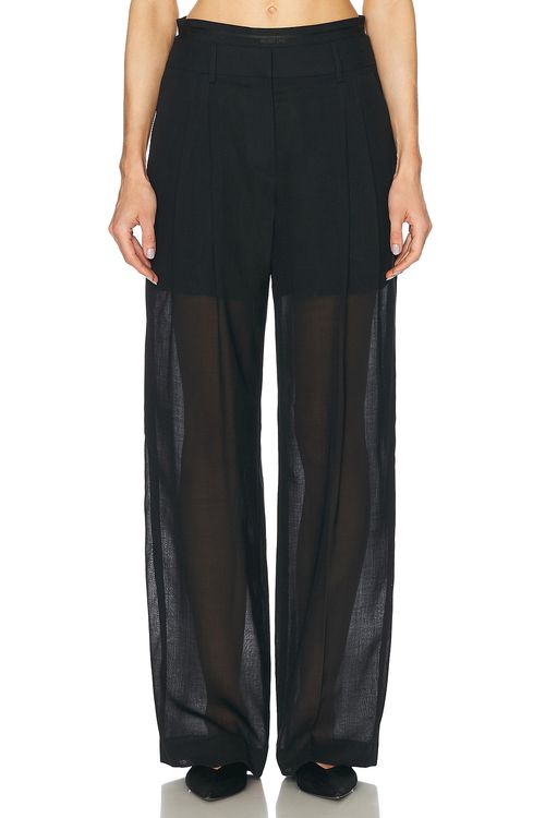 Helmut Lang Double Pleated Pant in Black - Black.  0 also in