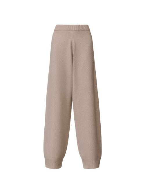 Silk & Nylon Wool Blend Trousers — Beige