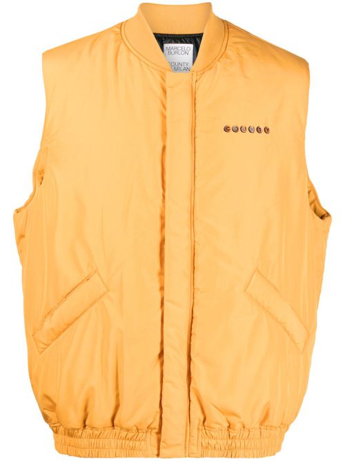 County Sugar logo-print padded gilet - Orange