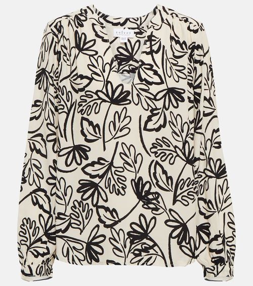 Printed crêpe blouse
