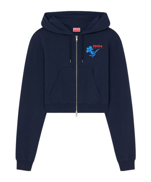 Hooded 'KENZO Drawn Flowers' embroidered sweatshirt