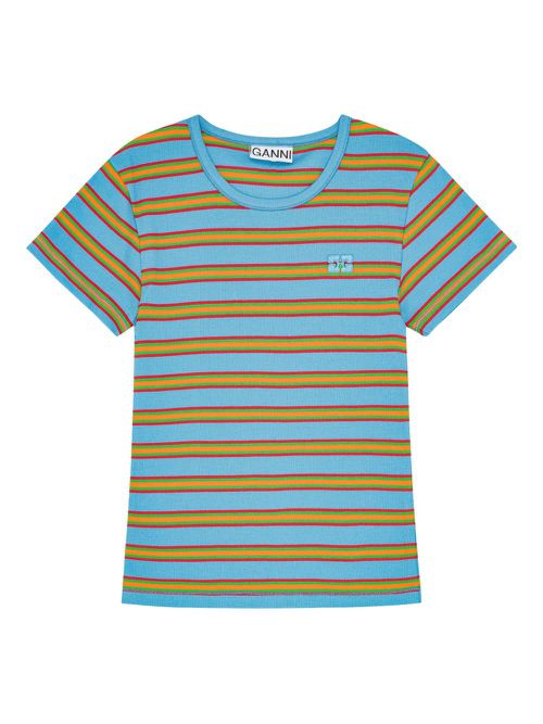 Striped short-sleeve T-shirt - Blue