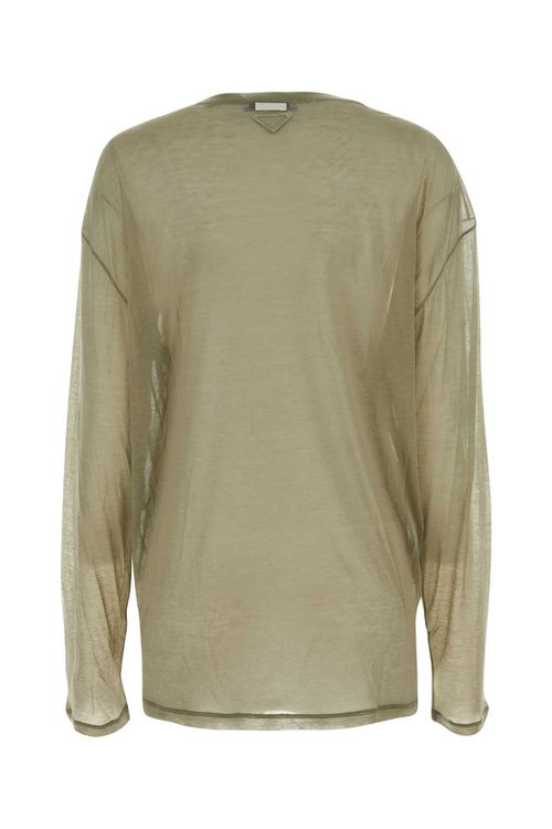 Khaki Lyocell Blend Oversize T-shirt