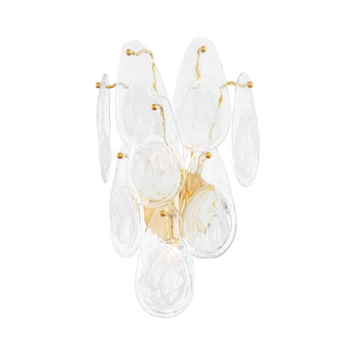 Aged Brass Two Light Wall Sconce from the Darcia Collection