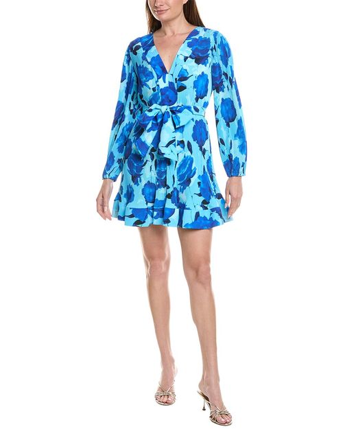 Liv Blurred Blossom Pleated Mini Dress