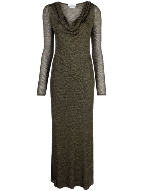 Cowl-neck lamé maxi dress - Gold