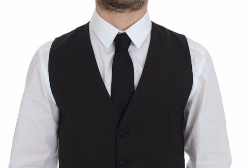 Wool Stretch Dress Vest — Gray