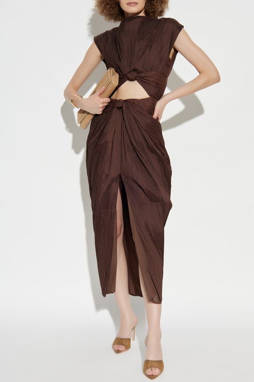 Ruched Dress 'INAYA', Women's, Brown
