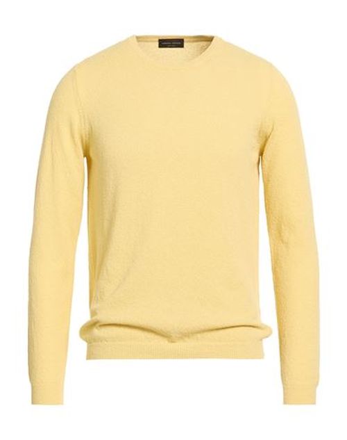 Man Sweater Pastel yellow Size 38 Cotton, Nylon, Elastane