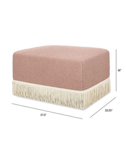 Crawford Gliding Ottoman - Boucle with Tassle Fringe