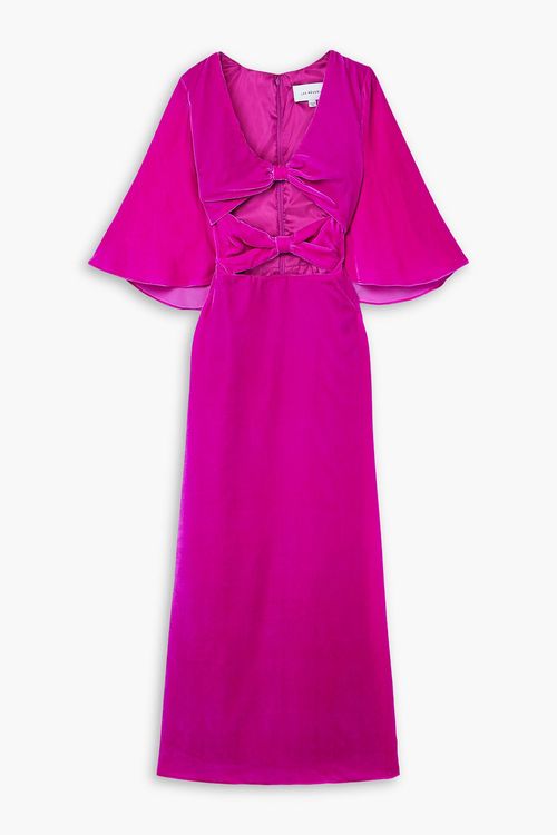 Cutout velvet midi dress