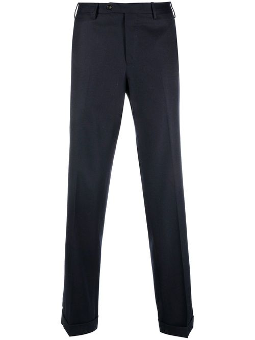 Straight-leg virgin-wool trousers - Blue