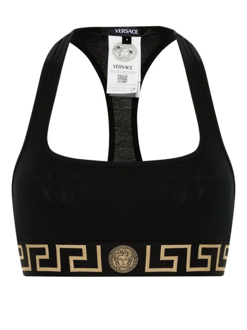 Greca Border triangle bra - Black