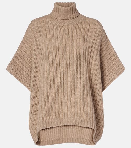 Ribbed-knit cashmere turtleneck sweater