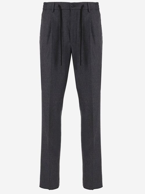 Virgin Wool Stretch Trousers — Gray
