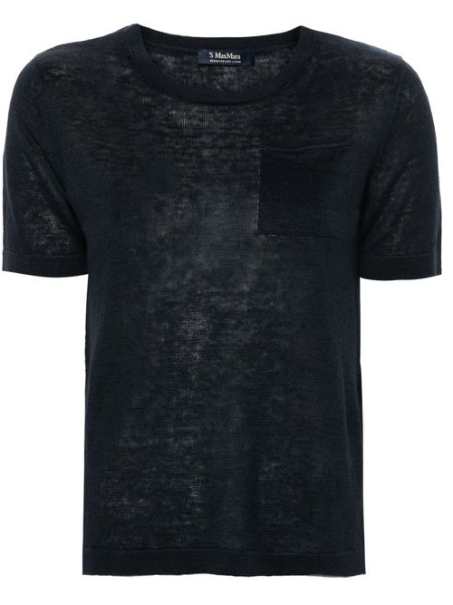 Linen knitted top - Blue