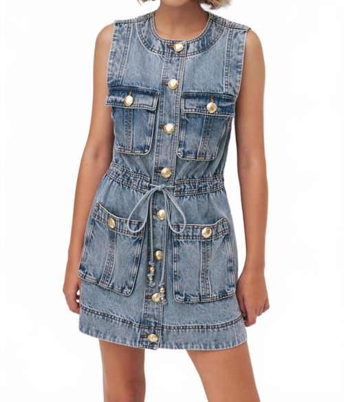 Goldie Mini Dress In Ocean Wash