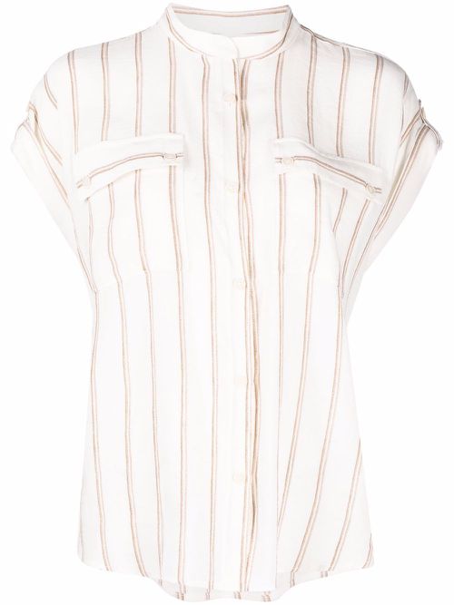 Striped short-sleeved shirt - Neutrals