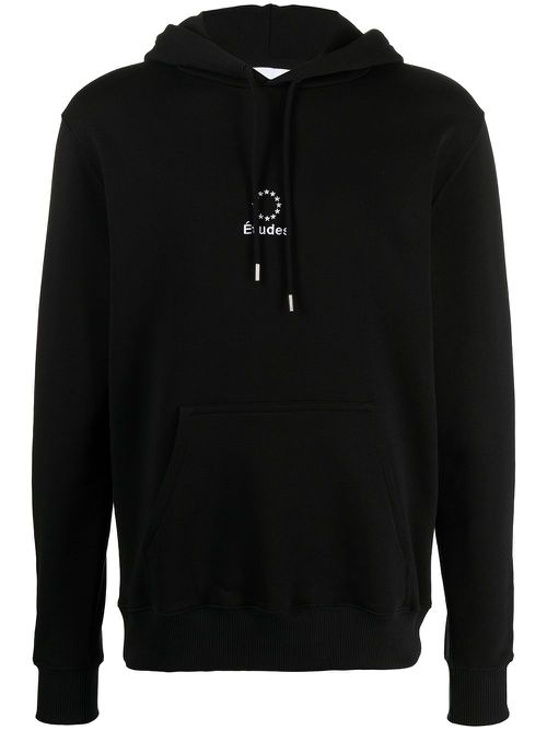 Logo organic cotton hoodie - Black