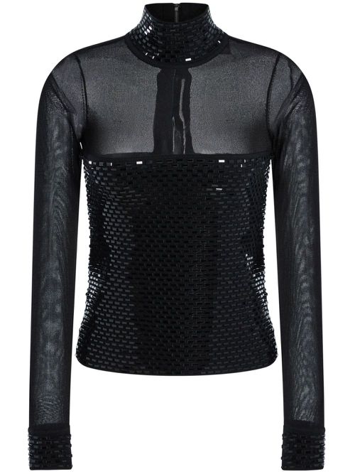 Bead-embellished blouse - Black