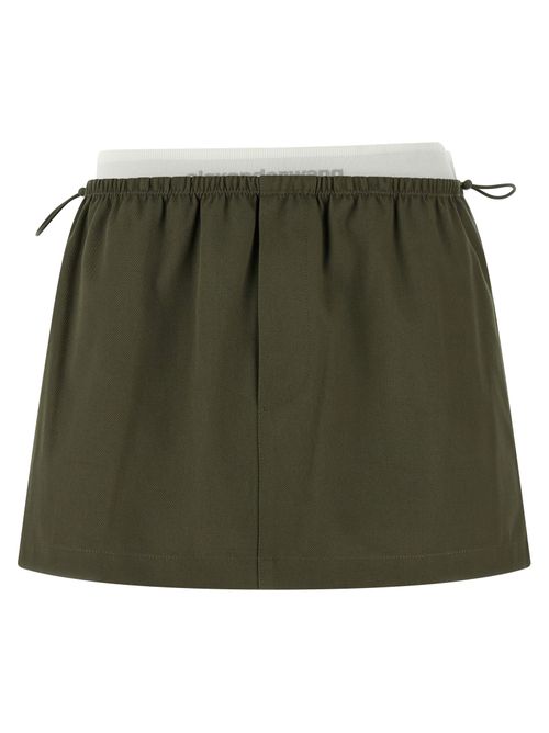 Bicolor Cotton Skirt — Green