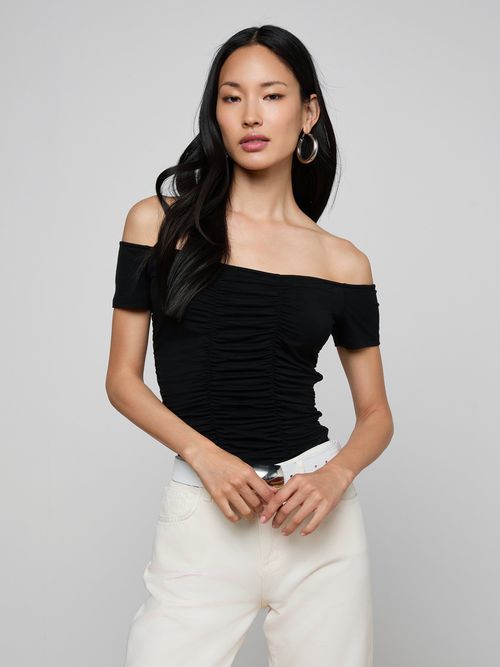 Baliegh Ruched Bodysuit In Black