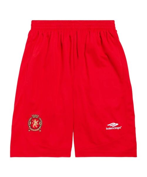 Men's Soccer Baggy Shorts in Red/white