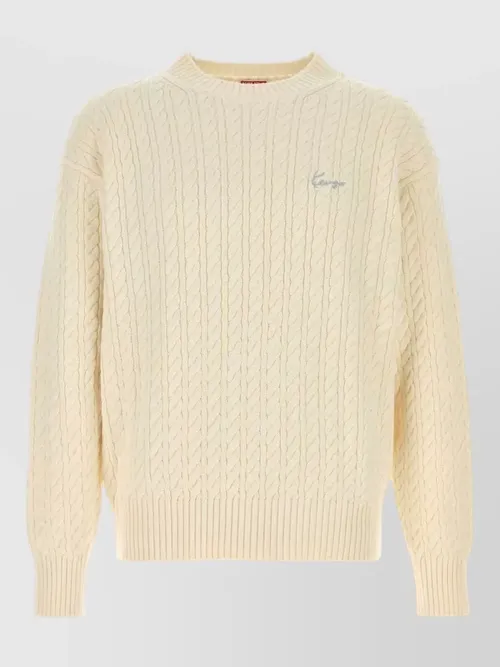 Kenzo - cotton blend sweater cable knit pattern