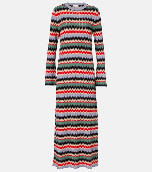 Miller chevron cotton midi dress