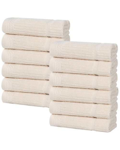 Superior Set of 12 Milo Smart Twist Cotton Medium Weight Solid Washcloths